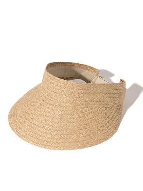 Women’s Woven Straw Visor - Adjustable, Natural Color